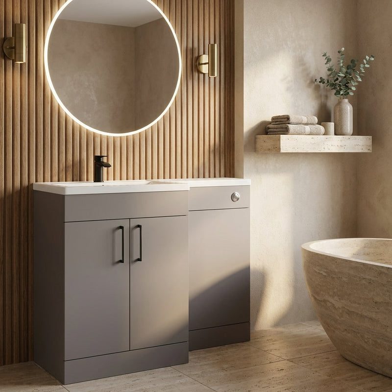 Dove 1100mm L-Shaped Door Unit Furniture Pack – Slate Grey (Cistern Included)
