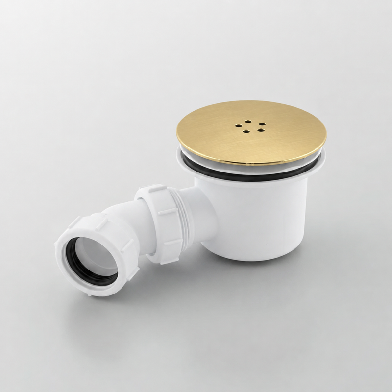 90mm Fast Flow Shower Tray Waste – Brushed Brass