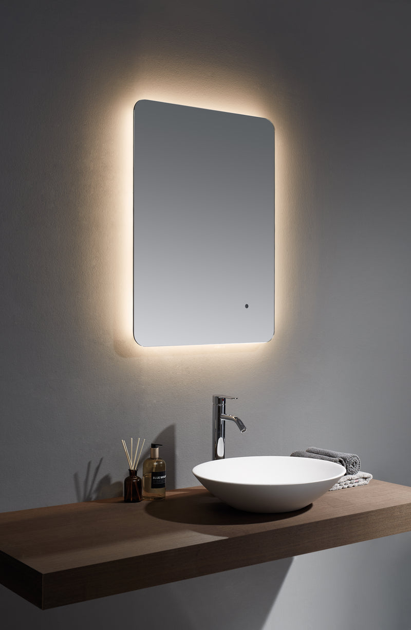 Calcot 600x800mm Rounded Back Lit LED Mirror