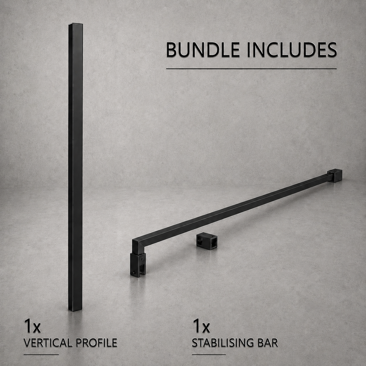 Nero Wetroom Profile Kit (Wall Profile & Bracing Bar)