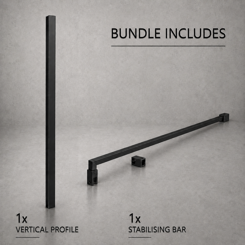 Nero Wetroom Profile Kit (Wall Profile & Bracing Bar)