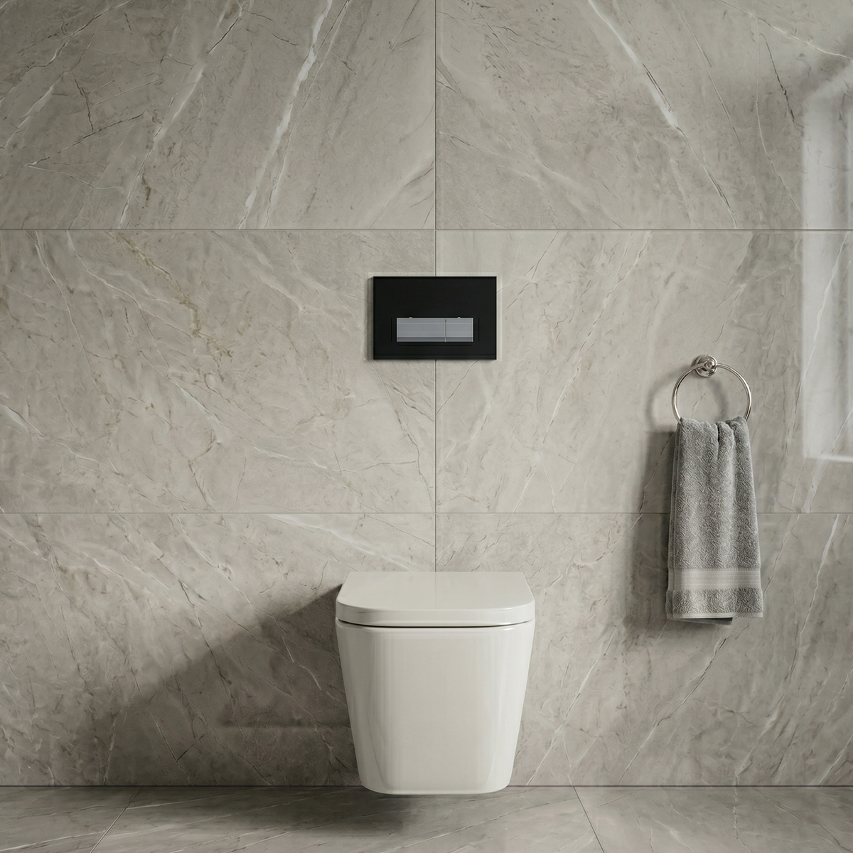 Genoa Square Wall Hung Toilet & Concealed Frame