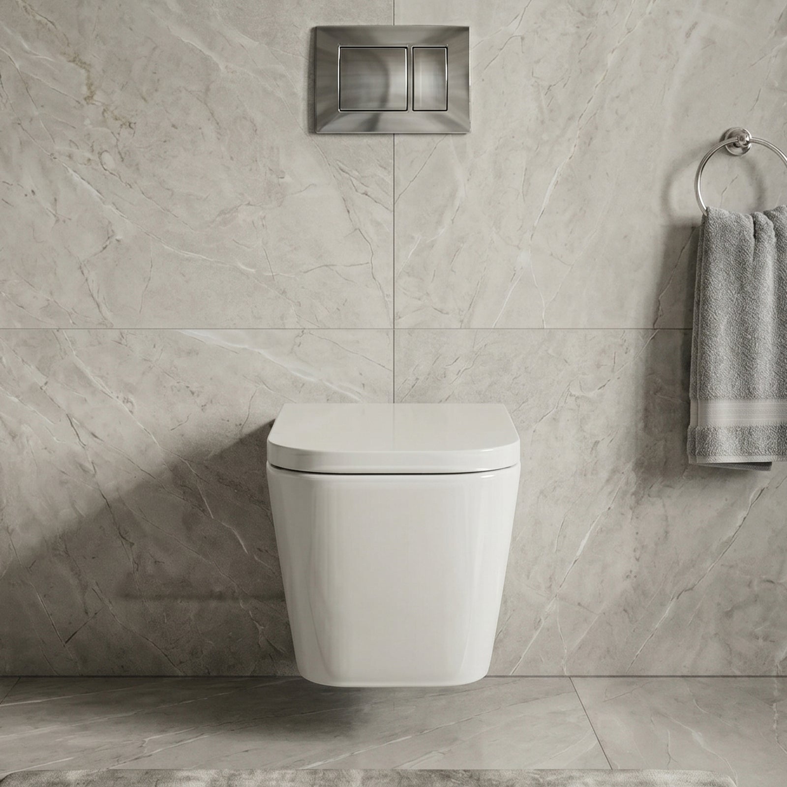 Genoa Square Wall Hung Toilet & Concealed Frame