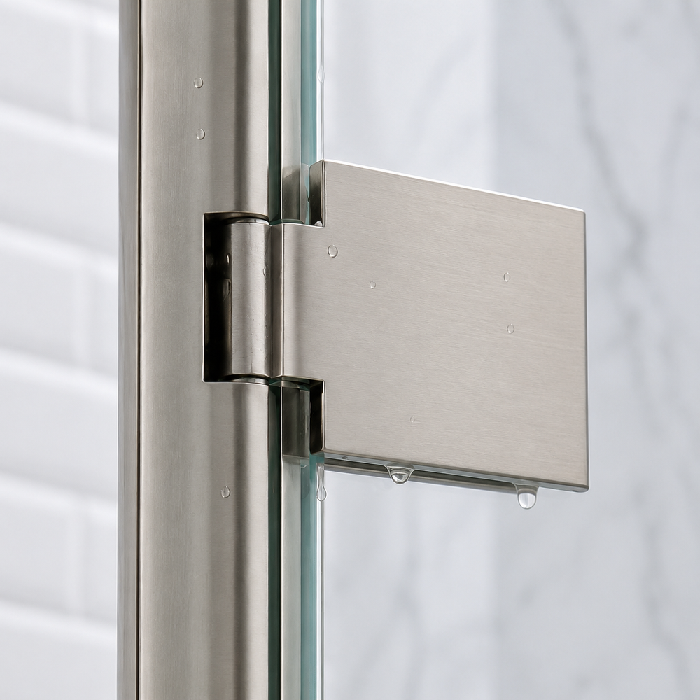 300mm Hinged Wetroom Return Panel – Brushed Nickel