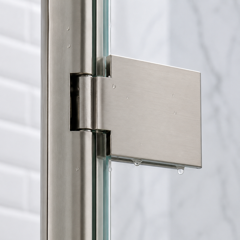 300mm Hinged Wetroom Return Panel – Brushed Nickel
