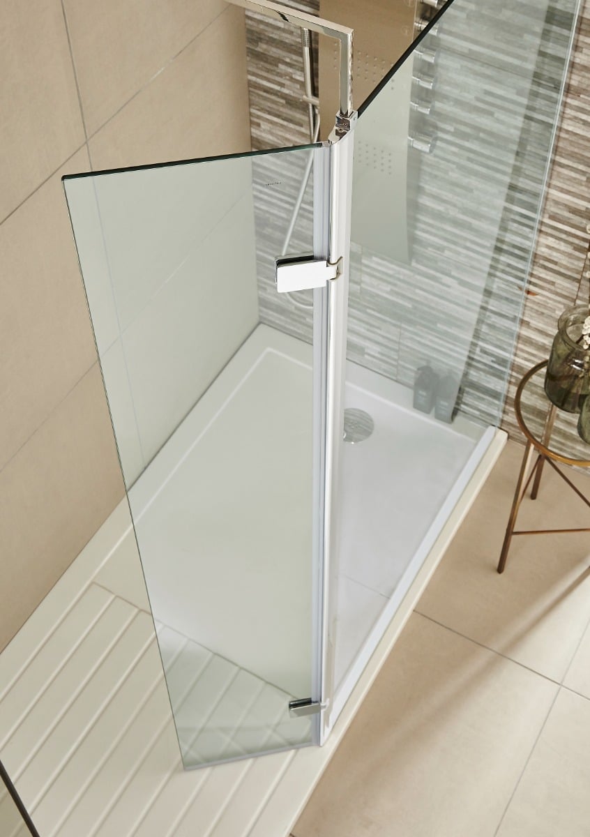 300mm Hinged Wetroom Return Panel - Chrome