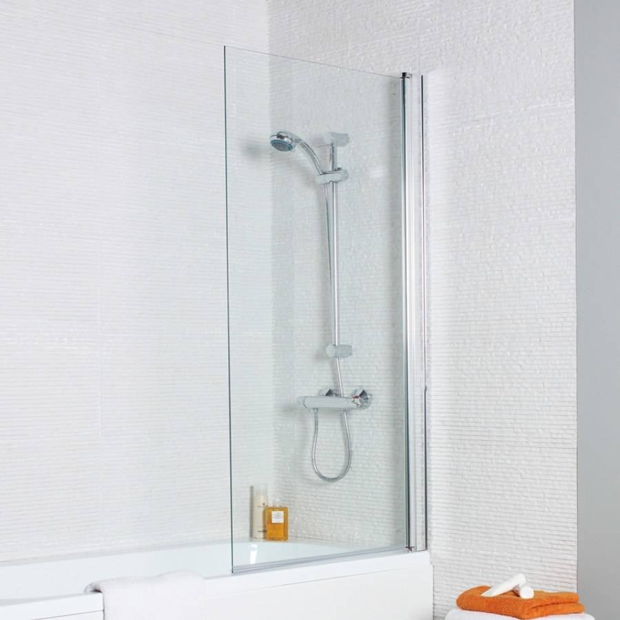 Koncept Straight Bath Shower Screen Square Edge