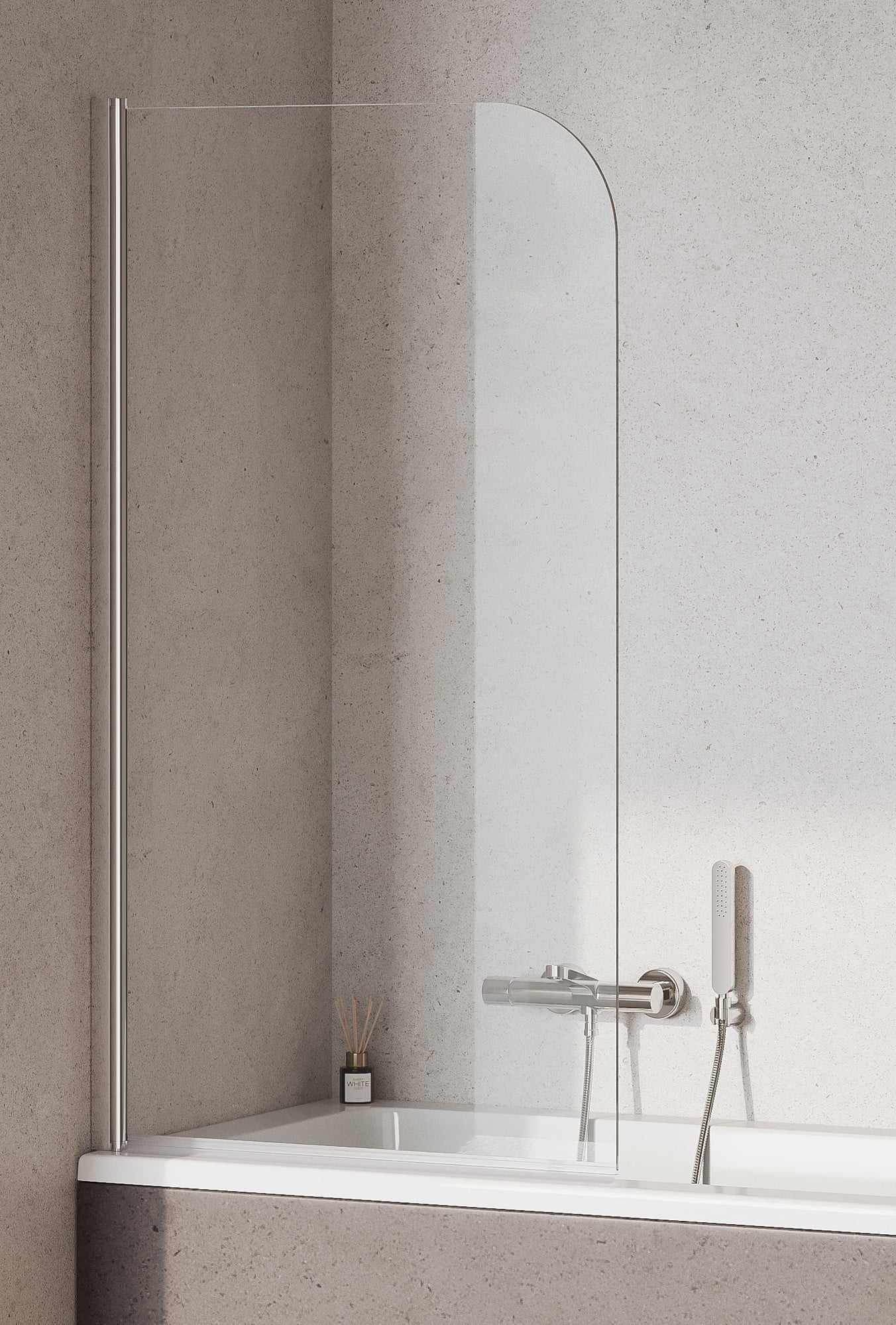 Koncept Straight Bath Shower Screen Radius Edge