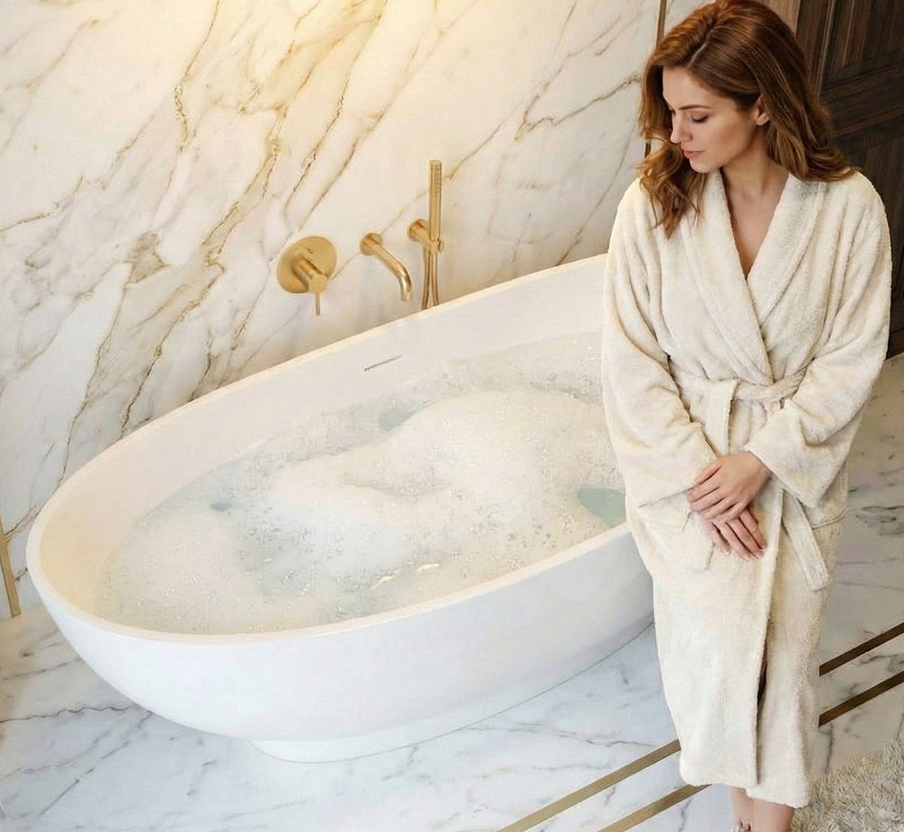 Livi White Freestanding Stone Resin Bath | 1780x780mm