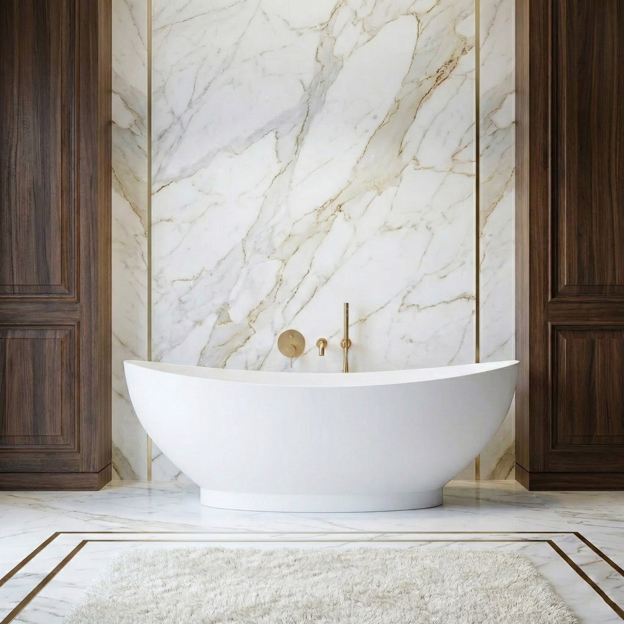 Livi White Freestanding Stone Resin Bath | 1780x780mm