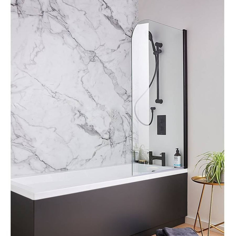 Nero Straight Bath Shower Screen Radius Edge