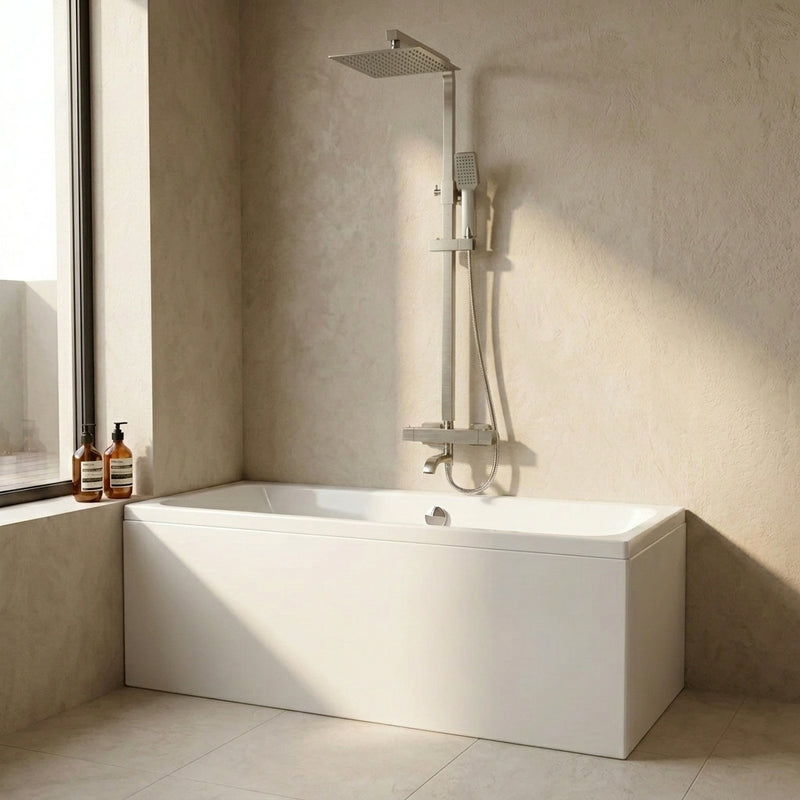Pure Thermostatic Bar Shower with Rigid Riser and Bath Filler Spout