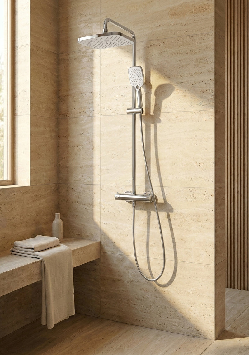 Kolt Shower with Sliding Handset and Drench Head Chrome