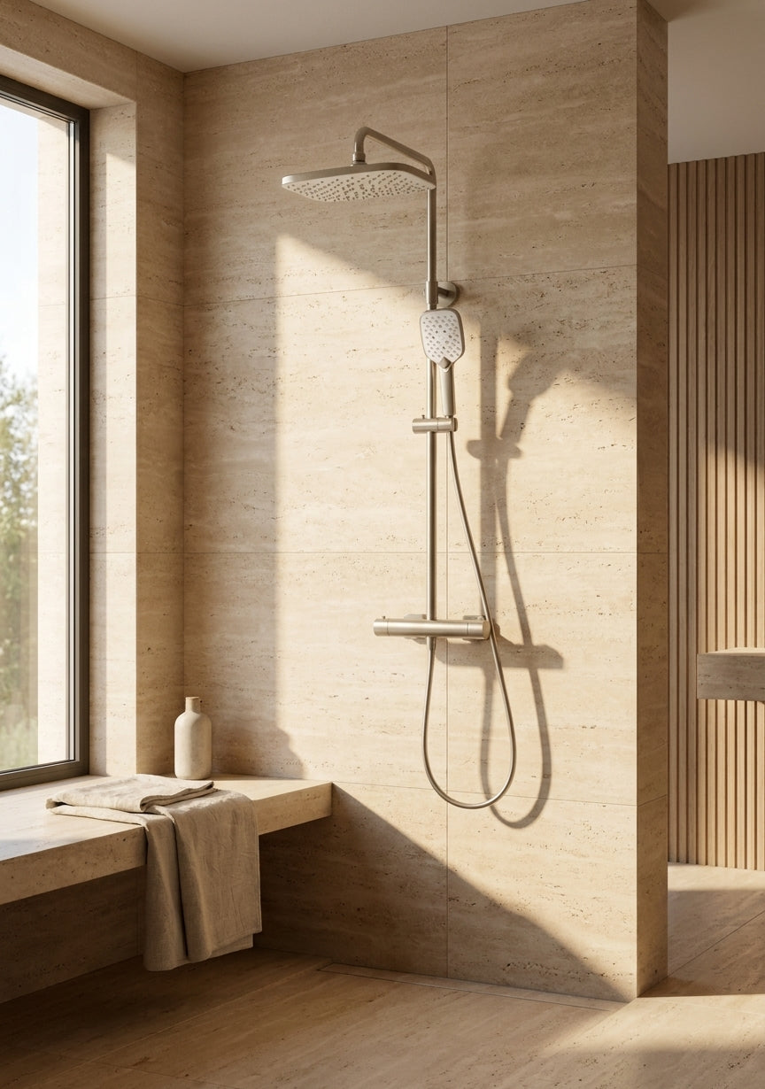 Kolt Shower with Sliding Handset and Drench Head Nickel