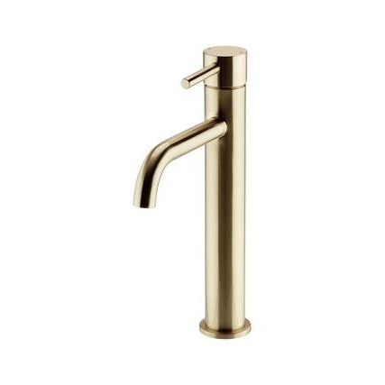Ottone Hi-Rise Mono Basin Mixer – Brushed Brass