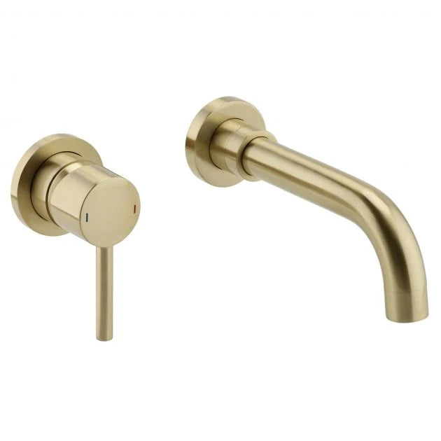 Ottone Wall Mounted Basin Mixer – Brushed Brass