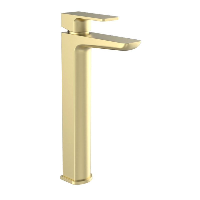 Kolt Hi-Rise Mono Basin Mixer – Brushed Brass