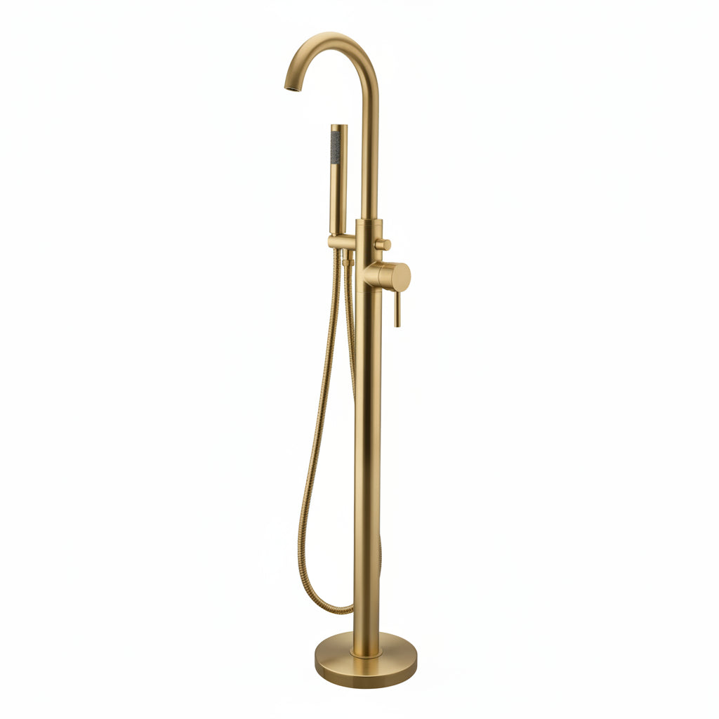 Ottone Freestanding Bath Shower Mixer – Brushed Brass